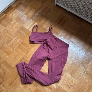 SET Active Mauve/Purple High-Waist Leggings & Matching Sports Bra